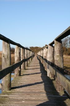 Long Wooden Bridge Royalty Free Stock Photography