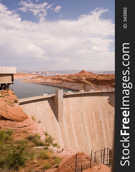 Lake Powell backs up in the red sandstone canyons behind the Glen Canyon Dam in northern Arizona. Lake Powell backs up in the red sandstone canyons behind the Glen Canyon Dam in northern Arizona.