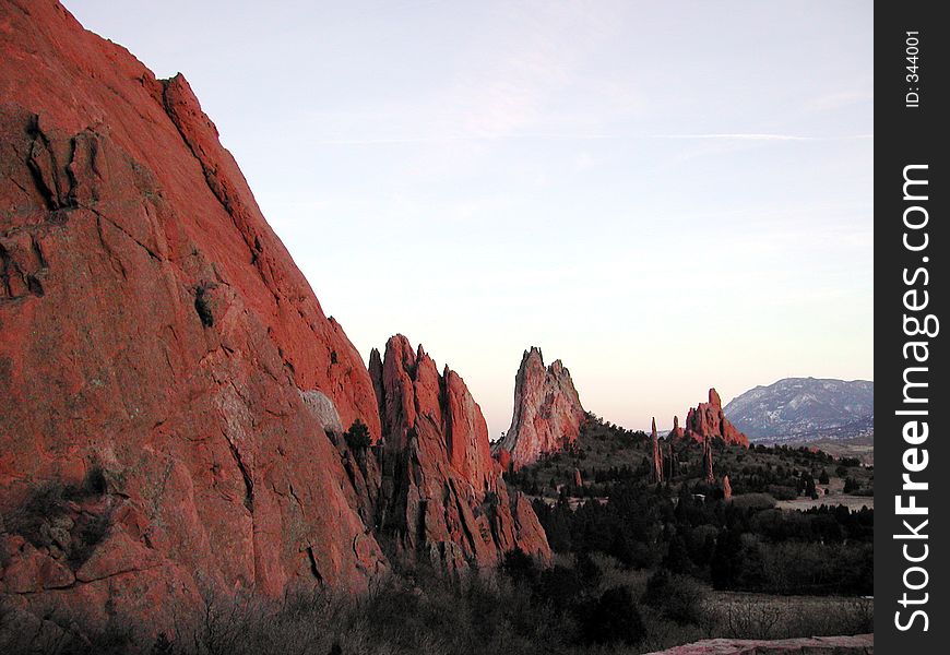 Colorado's Garden of the Gods at Sunset
