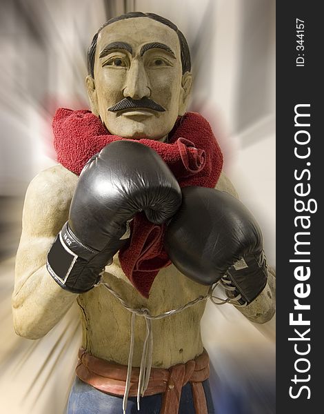 Boxing man statue