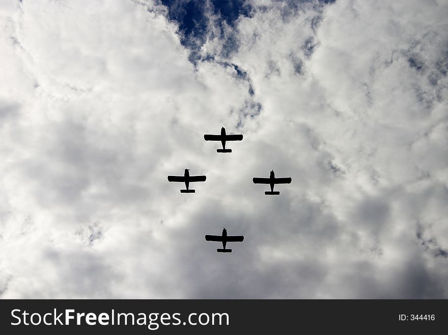 Four planes in a square formation