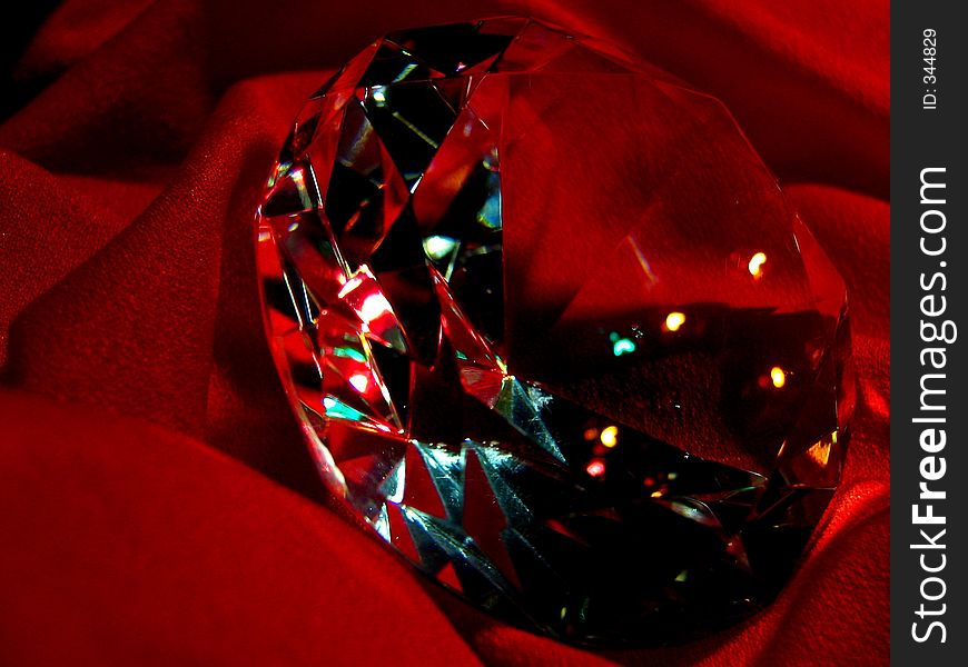 Cut glass shined by colour bulbs. Cut glass shined by colour bulbs