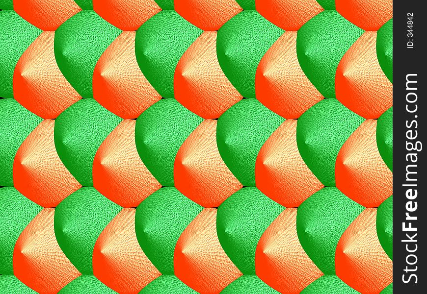 3D-Orange and green pattern. 3D-Orange and green pattern
