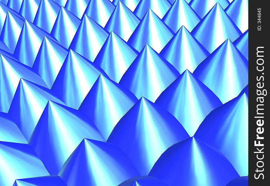 3D - Blue sharp peaks pattern. 3D - Blue sharp peaks pattern