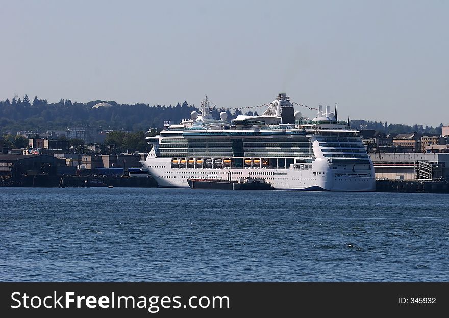 Cruise ship berthed in Vancouver