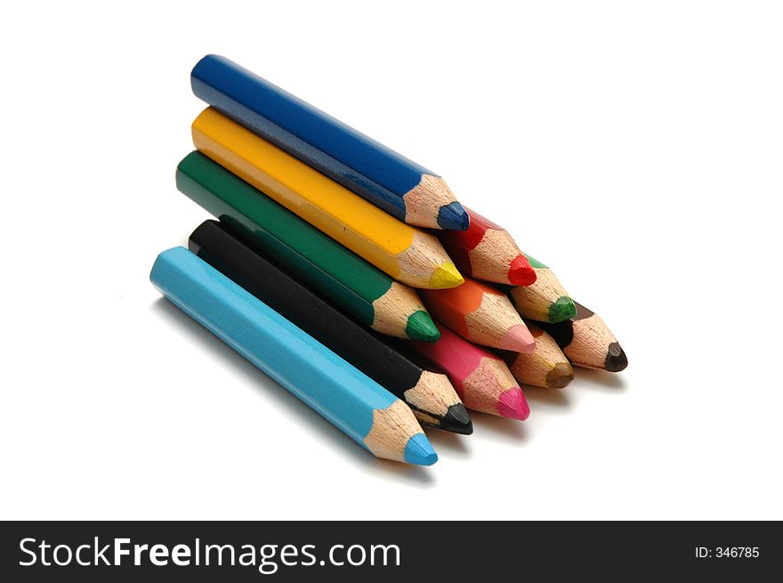 Neatly stack Color Pencils. Neatly stack Color Pencils