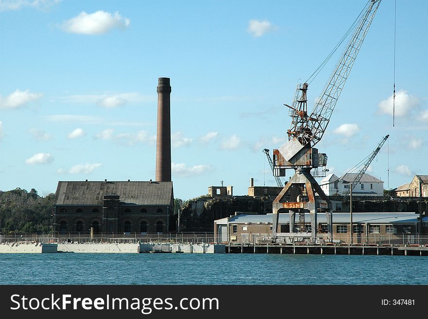 Decommisioned ship building facilities on sydney harbour. Decommisioned ship building facilities on sydney harbour