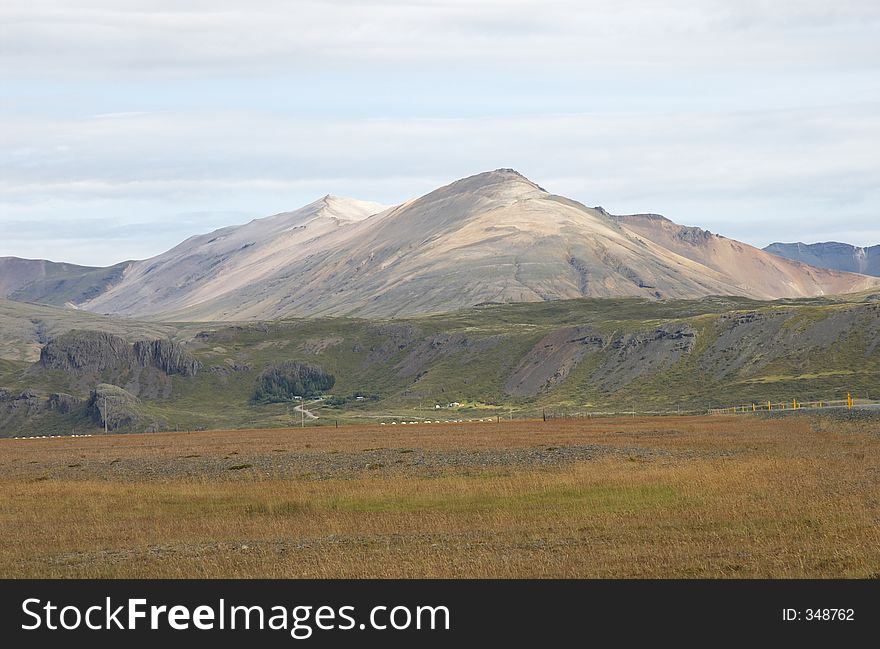 Mountains in Lonsvik, East Iceland