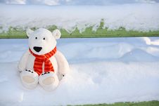 Teddy Bear On The Bench Stock Photos Teddy Bear On The Bench Stock Photos