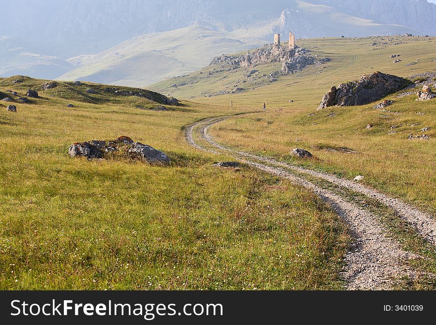 Road to the mountains in Ossetia