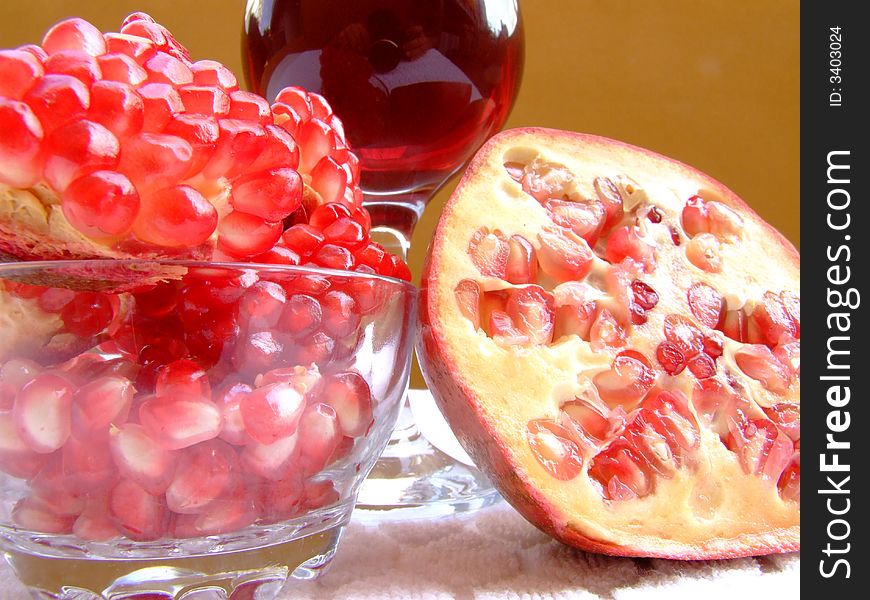 The Pomegranate (Punica granatum) is a fruit-bearing deciduous shrub or small tree growing to 5–8 m tall