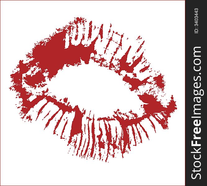 KISS VECTOR - LIPSTICK RED DESIGN ELEMENTS - CHANGE COLOR IF YOU WANT