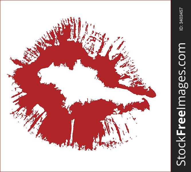 KISS VECTOR - LIPSTICK RED DESIGN ELEMENTS - CHANGE COLOR IF YOU WANT
