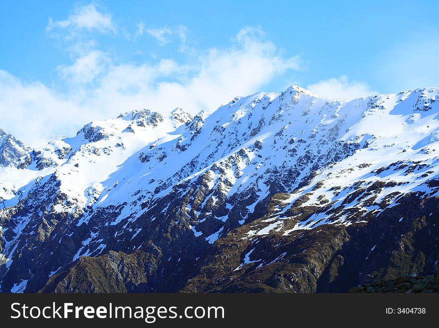 Snow Mountain In New Zealand