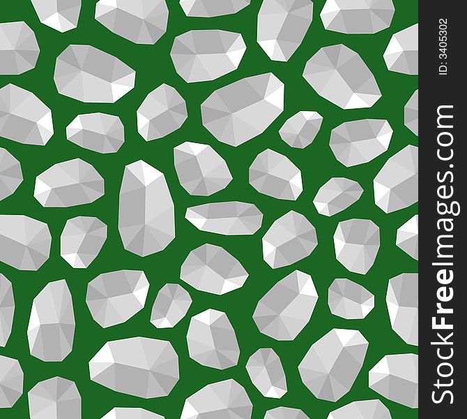 Seamlessly vector wallpaper with crystals on green