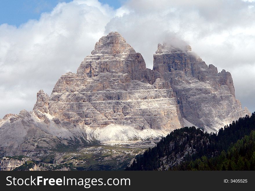 Dolomiti twin stones in mountains