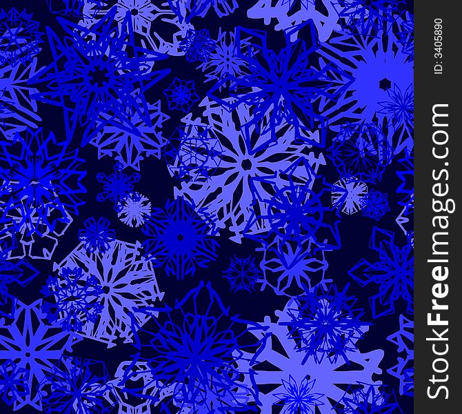 Seamless vector wallpaper with 3D snowflakes