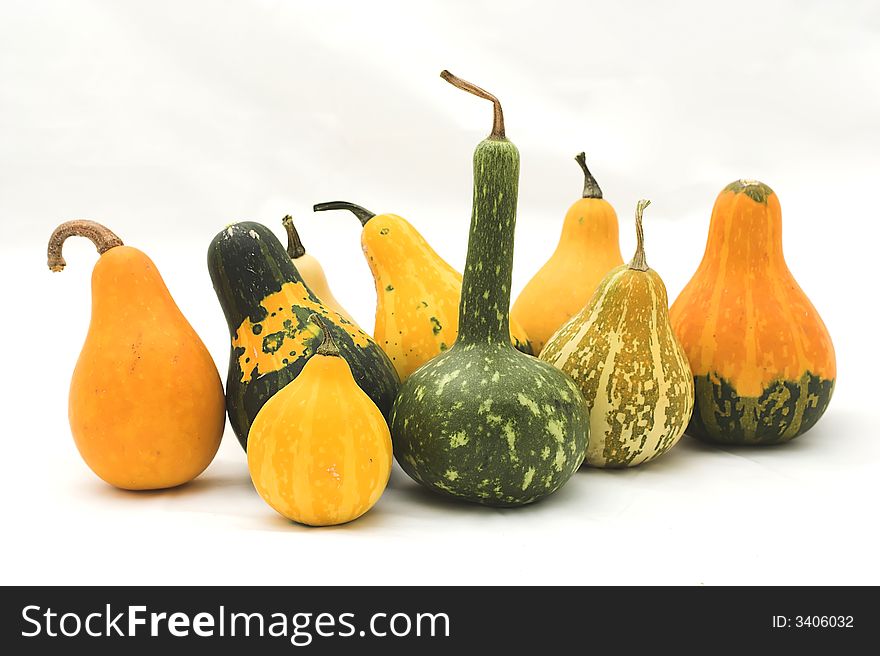 Decorative pumpkin on white background