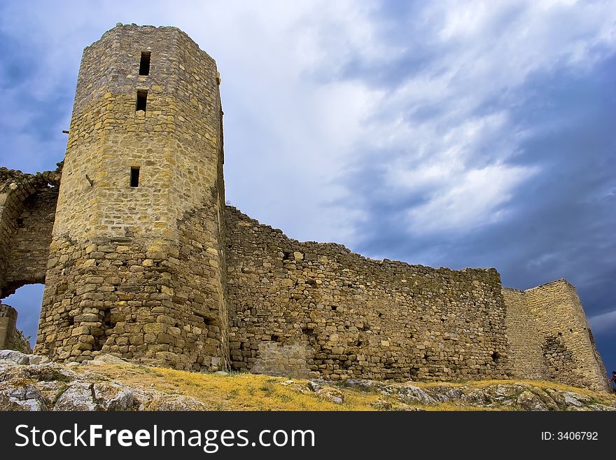 Ruins of ancient Enisala royal castle in Romania