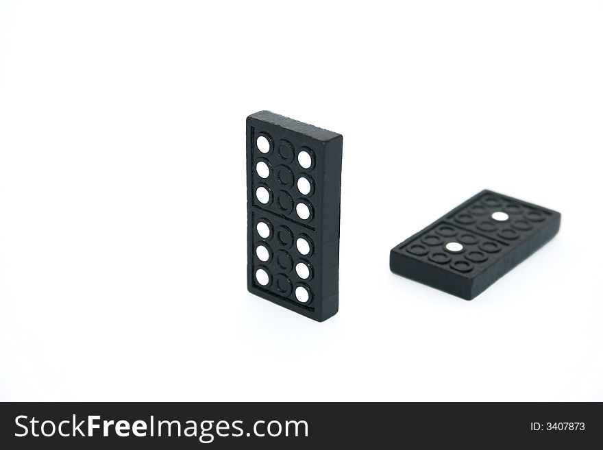Weak and strong dominoes isolated on the white.