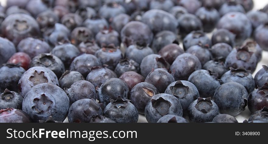 Natural fresh blueberries on the white background