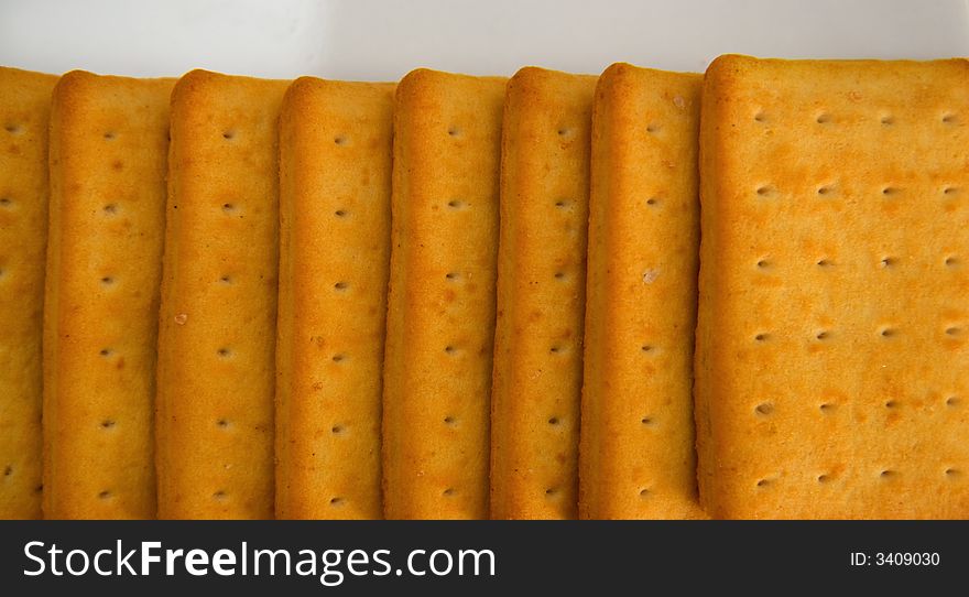 Salty crackers lying on the plate