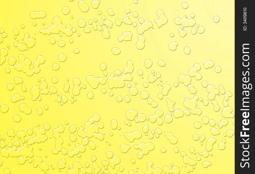 A yellow background made of water drops. A yellow background made of water drops