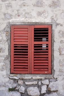Window With Red Shutters Stock Photo Window With Red Shutters Stock Photo