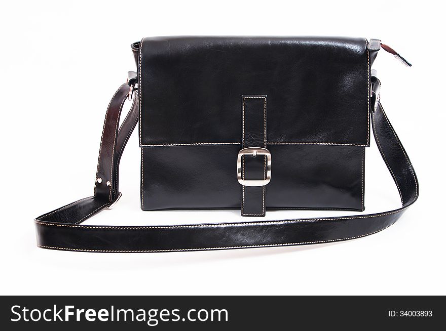 Black Shoulder bag isolated on white background