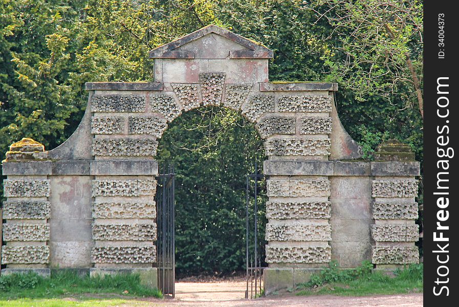 A Classic Vintage Stone Built Archway Entrance. A Classic Vintage Stone Built Archway Entrance.