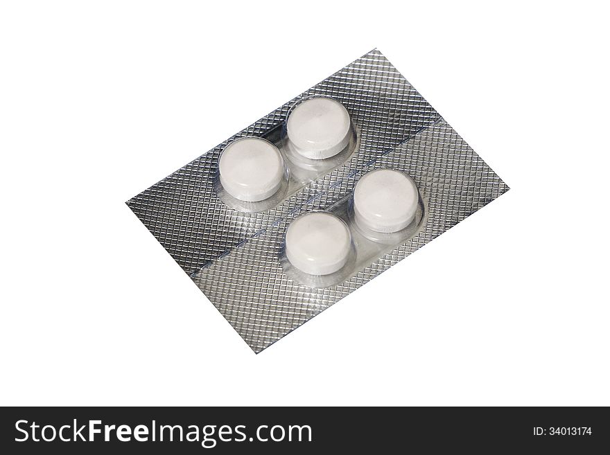 Pills isolated on white background.