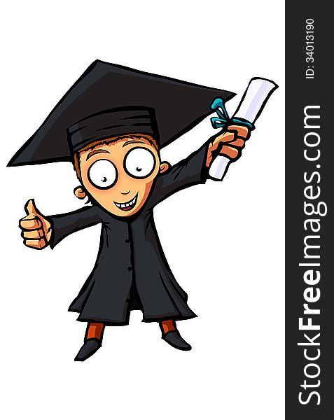 Cartoon happy graduation man character