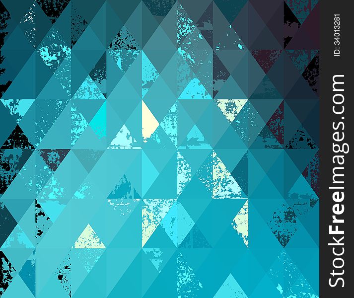 Background of triangles with grunge elements