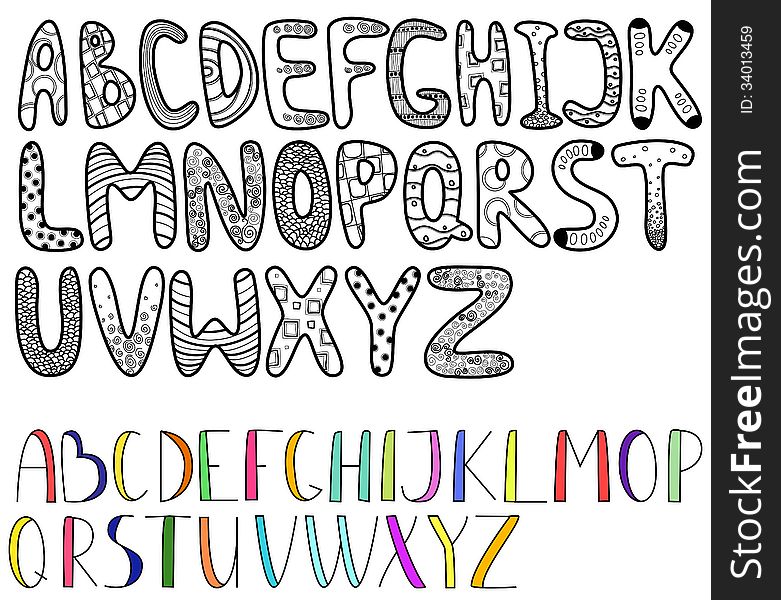 Funny font for illustrations and websites. Funny font for illustrations and websites
