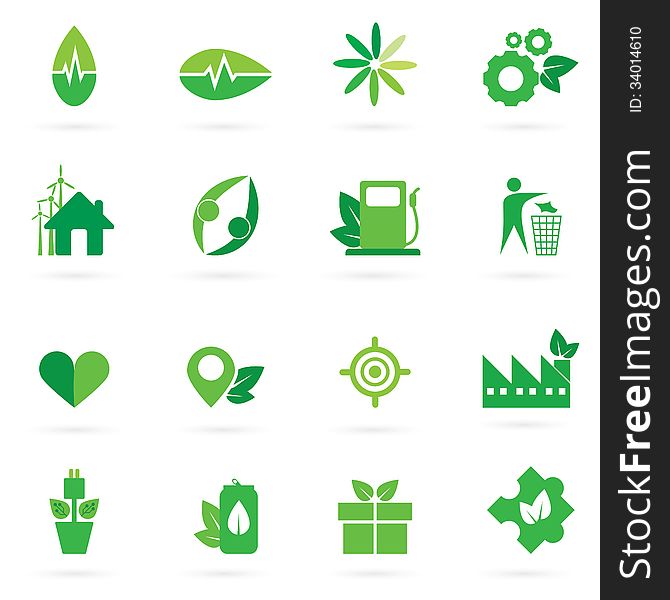 Vector illustration of green icon and symbol design
