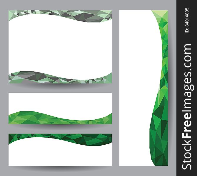 Template card Abstract 3D geometric green element design background. illustration. Template card Abstract 3D geometric green element design background. illustration