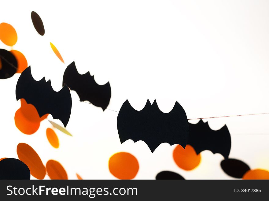 Halloween garlands on white background