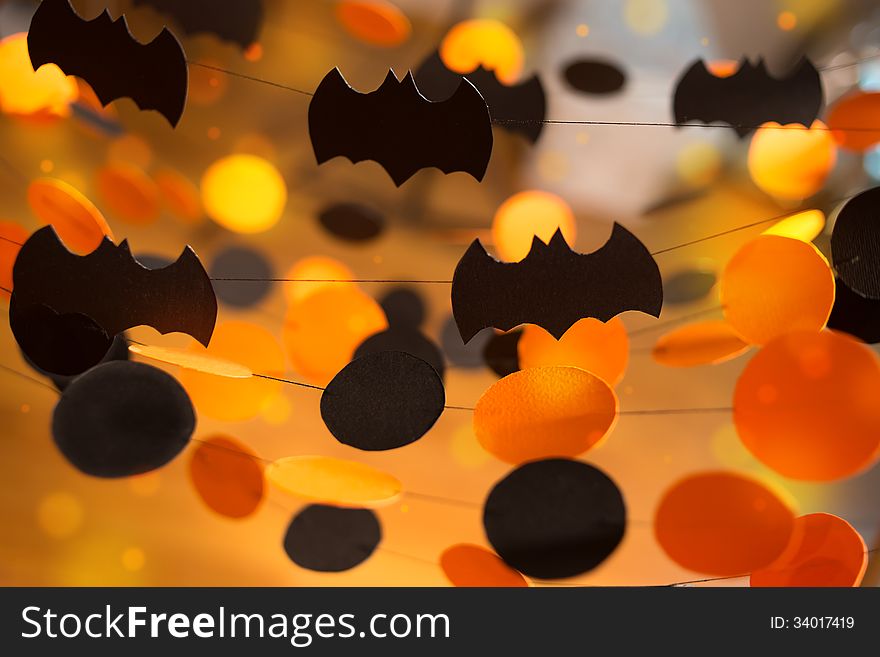 Halloween paper garlands orange and black. Halloween paper garlands orange and black