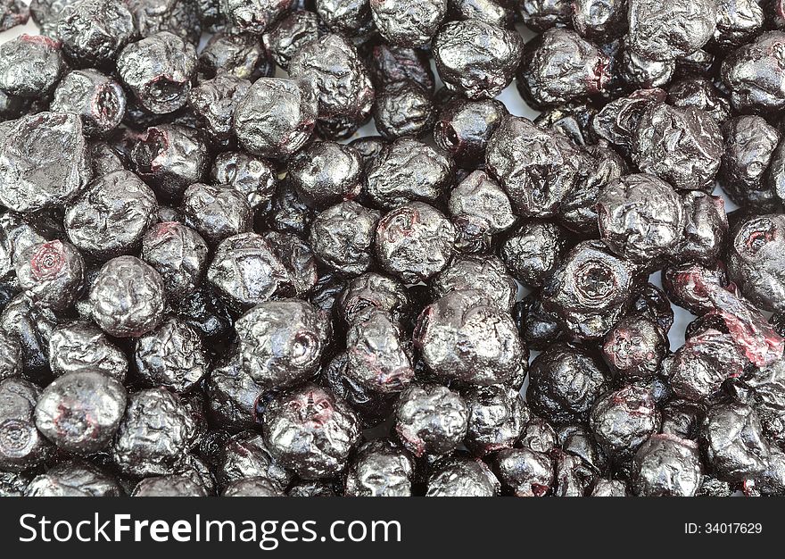 Closeup of a pile of dried blueberries. Closeup of a pile of dried blueberries.
