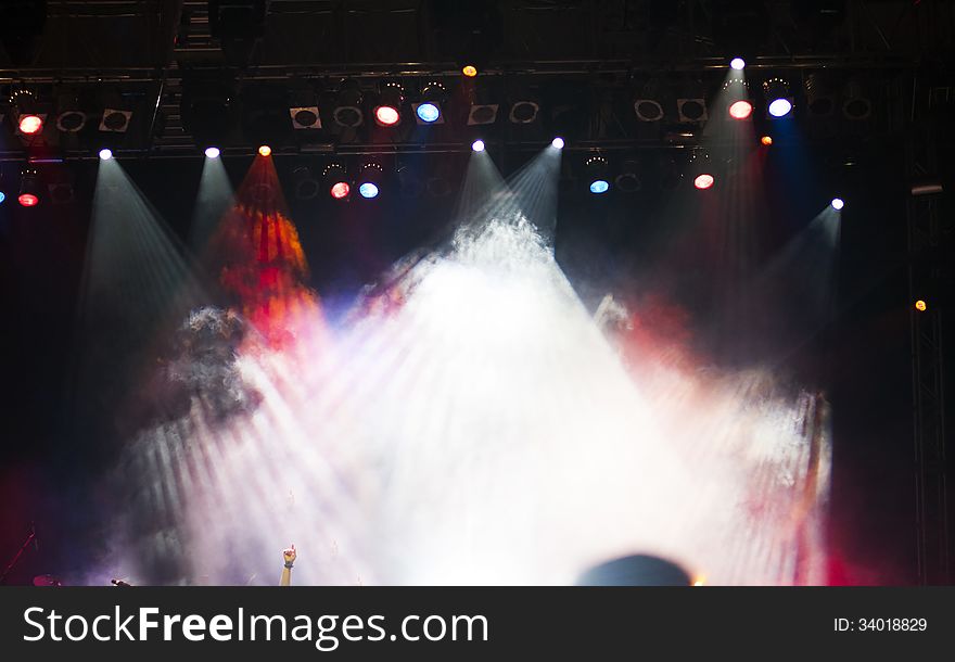 Stage lights during rock concert