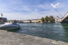 River In Geneva Stock Photo
