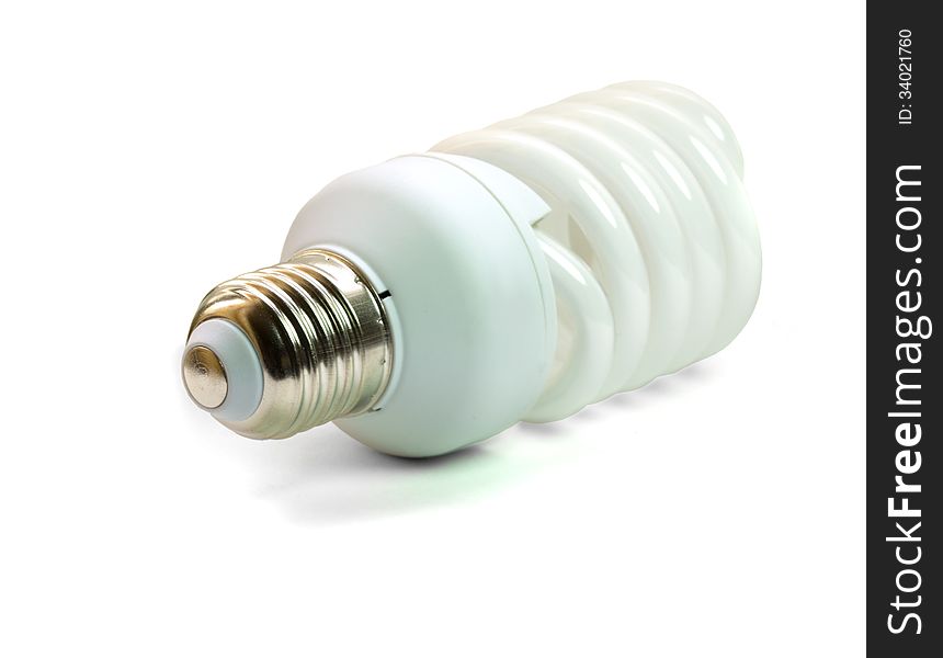 Energy saving light bulb on isolated background. Energy saving light bulb on isolated background