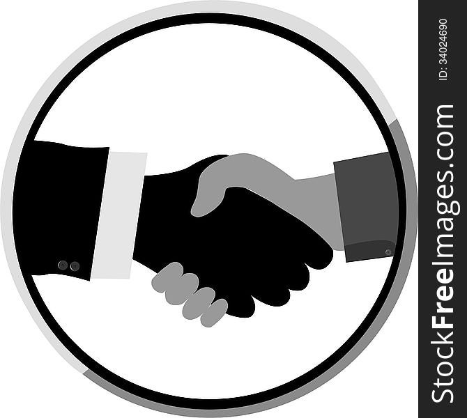 Handshake isolated on white background