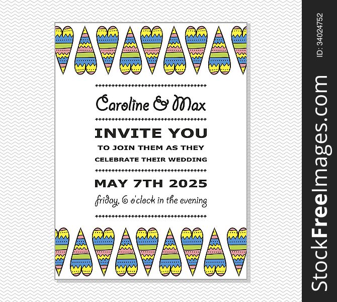 Wedding card or invitation with abstract floral background