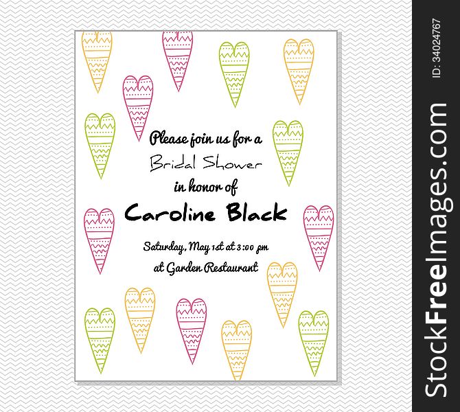 Wedding card or invitation with abstract floral background