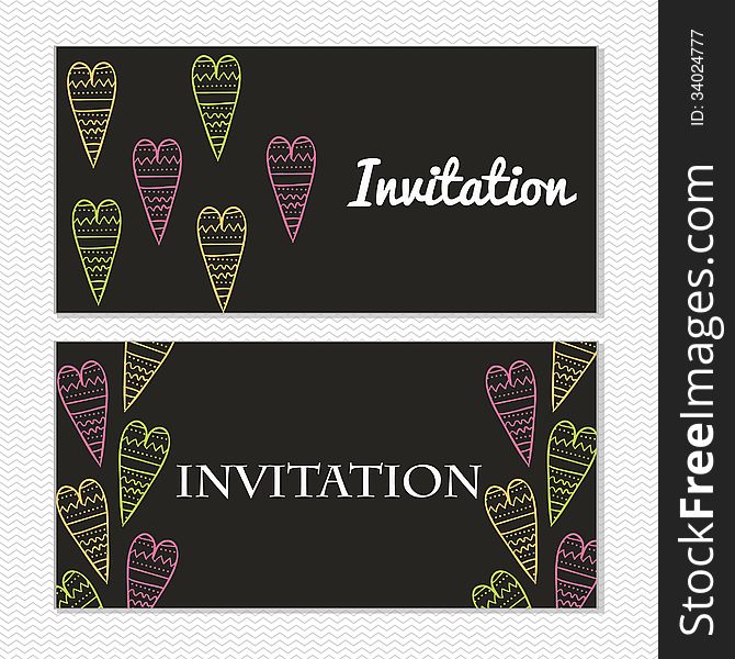 Fresh background with hearts for invitation