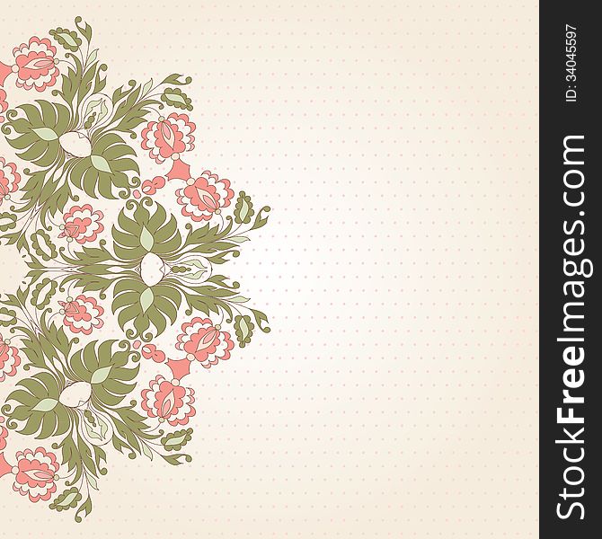 Beautiful invitation card with vintage floral elements. Beautiful invitation card with vintage floral elements