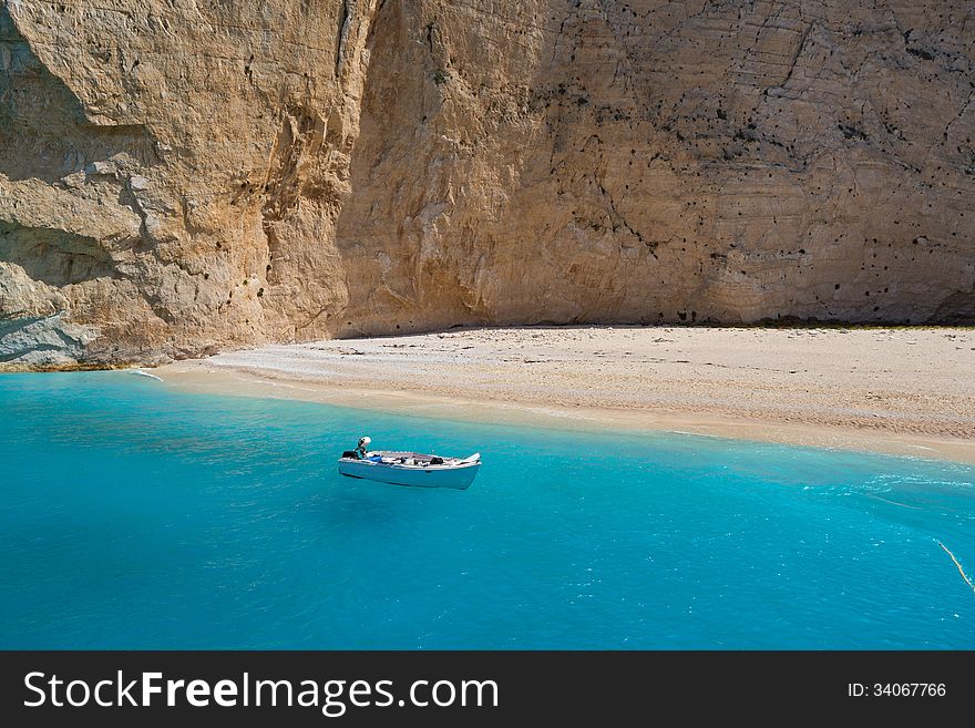 The famous shipwreck beach on the Zakynthos island, Greece.