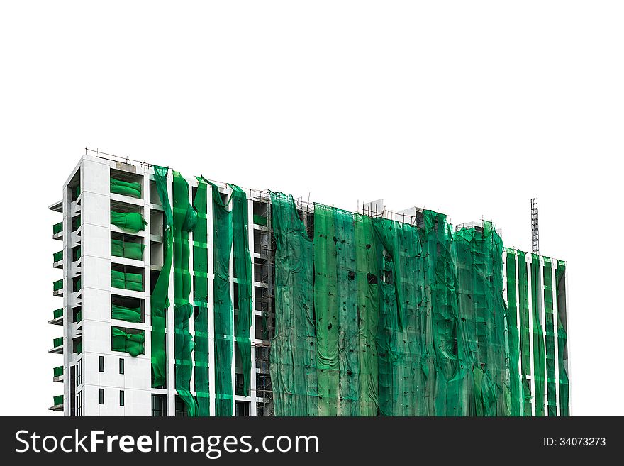 Construction site is isolated on white background, clipping path