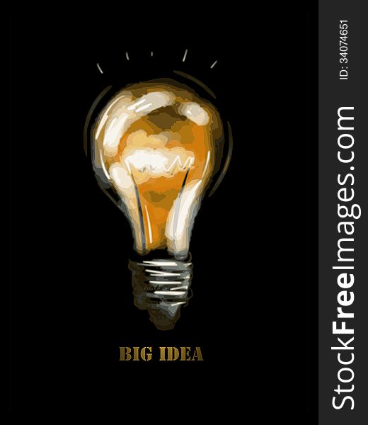 Big idea over black background vector illustration eps8